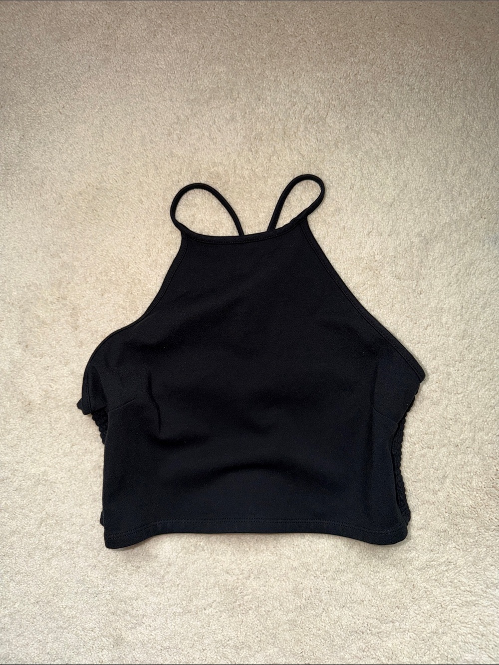 Forever 21 Black High Neck Crop Cami